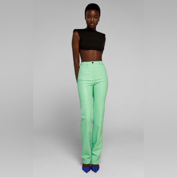 NWT CULTNAKED- Killa Faux Leather Trousers in Green. Size M. - Picture 1 of 7